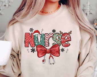 Christmas Nurse Sweatshirt, Christmas Nursing Sweater, Nurse Life Christmas Shirt, School Nurse Christmas, Stethoscope Christmas Nurse Crew