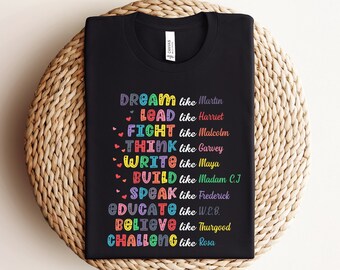 Dream Like Martin, Black Independence Day T-Shirt, Dream Like Martin Shirt, Fight Like Malcolm Shirt, Black Lives Matter, Black History Tee