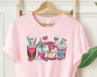 Nurse Coffee Shirt, Coffee Nursing Shirt, Funny Nursing Shirt, Nurse Graduation Gift, Coffee Lover Nurse Shirt, Nursing Student, Nurse Day