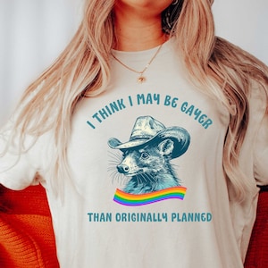 I think i may be Gayer Shirt, Retro Pride, Opossum Shirt, Pride Month Shirt, Funny Pride Shirt Gay Shirt, queer shirt, lgbtq