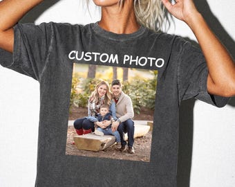 Comfort Colors® Custom Photo Shirt With Text, Family Photo Tee Gift, Custom Mom Photo tShirt, Personalized Picture Tee, Graphic Sweater