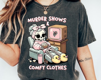 Halloween Watch Horror Movies Shirt, I Like Murder Shows Comfy Clothes Tshirt for True Crime Junkie, True Crime Shirt for Women,
