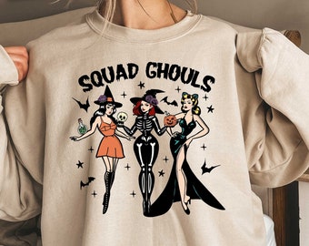 Squad Ghouls Sweatshirt, Spooky Girls Sweater, Witch Halloween Shirt, Spooky Season Shirt, Halloween Party Shirt, Lets Go Ghouls