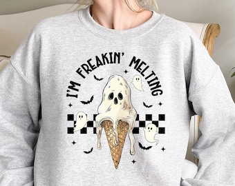 Im Freakin Melting Tshirt, Skeleton Icecream cone melting Tshirt, Retro Skull Tshirt, Trendy summer Tshirt, Gothic Tshirt, Skeleton Humor