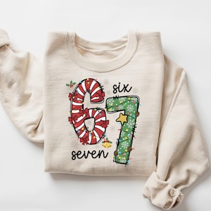 67 Christmas Lights Shirt, Six Seven Holiday Tee, Funny Festive Christmas Sweatshirt, Red Green Xmas tShirt, Holiday Gift for Friends Hoodie