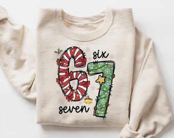 67 Christmas Lights Shirt, Six Seven Holiday Tee, Funny Festive Christmas Sweatshirt, Red Green Xmas tShirt, Holiday Gift for Friends Hoodie