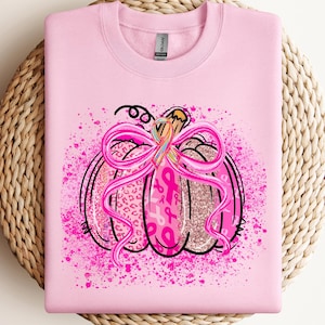 Pumpkin Sweatshirt, in October We Wear Pink, Breast Cancer Awareness Pumpkin Shirt, Pink Ribbon Pumkin Shirt, Breast Cancer Fighter Gift