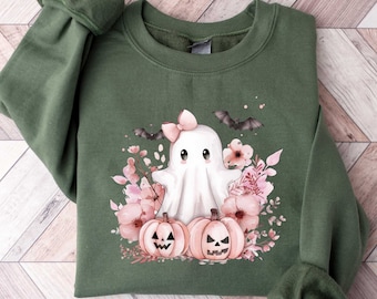 Cute Ghost Sweatshirt, Funny Spooky Sweatshirt, Womens Ghost Sweatshirt, Spooky Season, Halloween Party Shirt, Fall Ghost Shirt