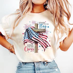 Stand For The Flag Kneel For The Cross Shirt, Patriotic Christian Tee, 250th Anniversary USA Christian 1776-2026 Tshirt, 4th of July Gift