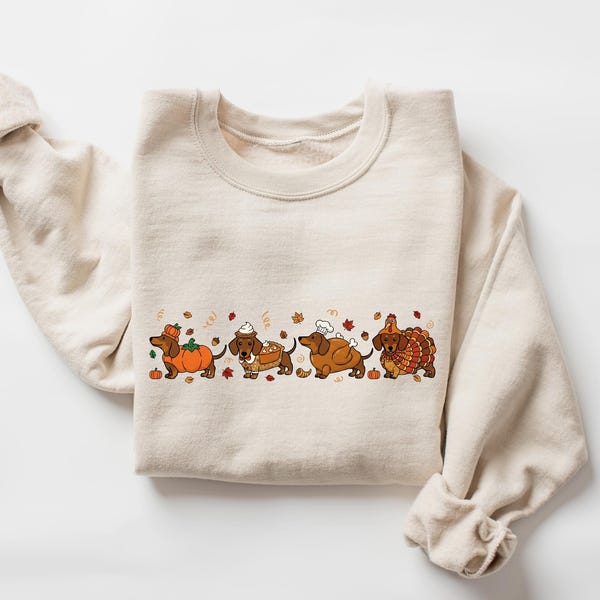 Turkey Dog Tshirt, Cute Wiener Dog Thanksgiving Tee, Dachshund Lover Sweatshirt, Funny Turkey Costume Dog Gift, Thanksgiving Dog Sweater