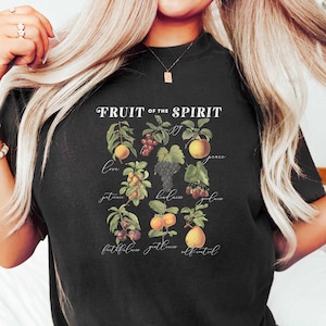 Fruit of the Spirit Christian Tshirt, Aesthetic Bible Verse Tshirt, Still Life Fruit Art, Trendy Art Shirt Women&#39;s Faith Apparel