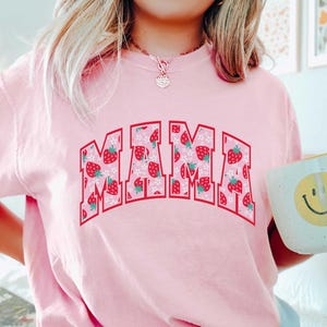 Strawberry Mama T Shirt, Strawberry Mom Shirt, First Mothers Day Gift For Mama Tshirt, Baby Announcement, New Mom Gift, Cute Strawberry Tee