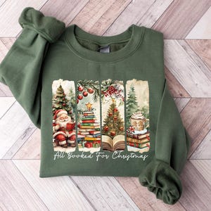 ESIKAH All Booked For Christmas Sweatshirt - Funny Holiday Crewneck Pullover For Women - View #11