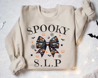 Spooky SLP Sweatshirt, Cute Halloween SLP Shirt, Speech Therapy Halloween Sweatshirt, Slp Halloween Sweatshirt, Slp Fall Shirt, Speech Gift