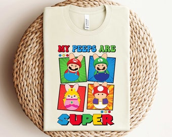 My Peeps Are Super, Super Mario Easter Shirt, Toddler Easter Shirt, Funny Easter Shirt, Easter Kids Shirt, Super Easter Shirt, Easter Gift