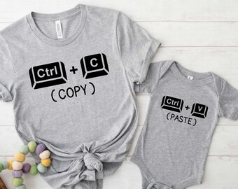 Funny Daddy And Kid Shirt, Control+C and Control+V Tee, Funny Fathers Day Shirt, Fathers Day Gift, Daddy Gift, Daddy and Son Matching Shirt