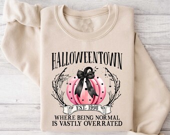 Halloweentown 1998 Sweatshirt, Halloween Pumpkin Coquette Shirt, Halloween T Shirt, Halloween Pink Pumpkin Shirt, Coquette Halloween Shirt