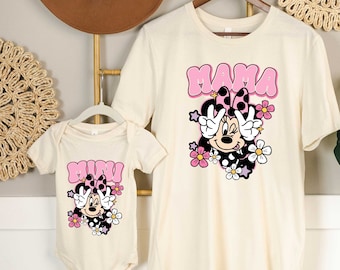 Disney Mama and Mini Matching Shirts, Mama Minnie Shirt, Mini Mouse Shirt, Disneyland Mom Daughter Trip Shirts, Mothers Day Shirt, Mama Gift
