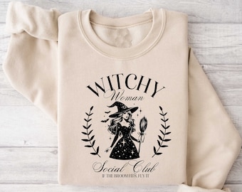 Witchy Woman Social Club Sweatshirt, Halloween Witch Sweatshirt, Witch Girl Sweatshirt, Halloween Women Shirt, Halloween Tee