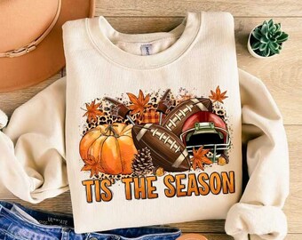 Tis' The Season Sudadera de otoño, Sudadera de fútbol de otoño, Camisa de fútbol, Sudadera de Halloween, Día del jugador, Sudadera Tis The Season