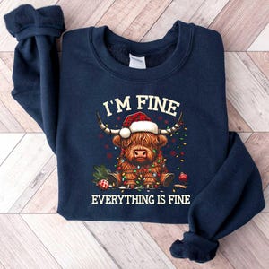 Cow Christmas Sweatshirt, Merry Christmas Heifers Tee, Christmas Cow Shirt, Highland Cow Farm Christmas Shirt, Farmer Cow Animal Lover Shirt image 5