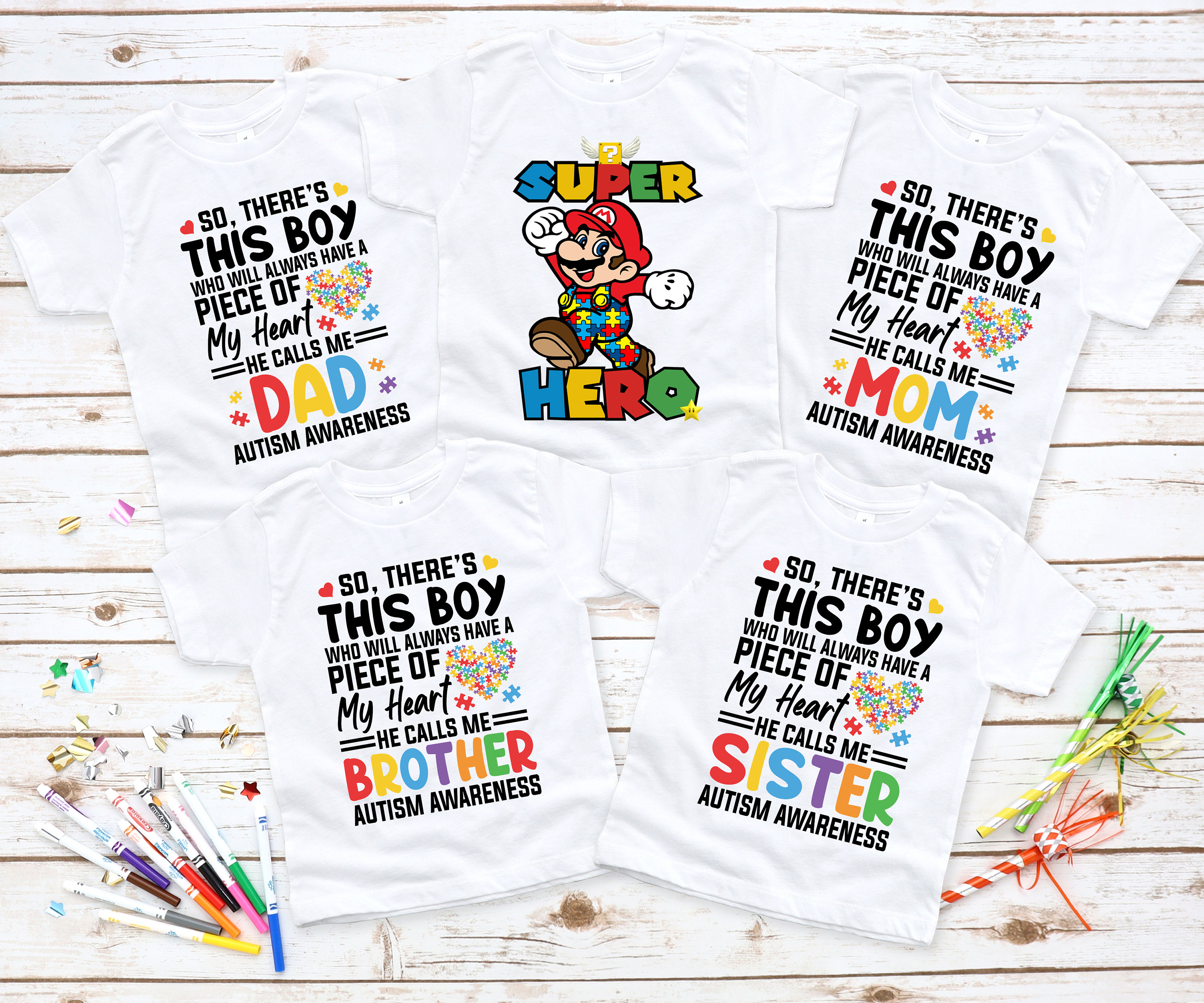 Kids Superhero Autism Awareness Tshirt Heart Autism Boy Girl Kids Superhero Autism Awareness Tshirt Heart Autism Boy Girl