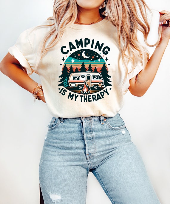 Camping Is My Therapy Shirt, Funny Camping Shirt, Camp Lover Gift, Happy Camper Shirt, Camping Crew Shirt