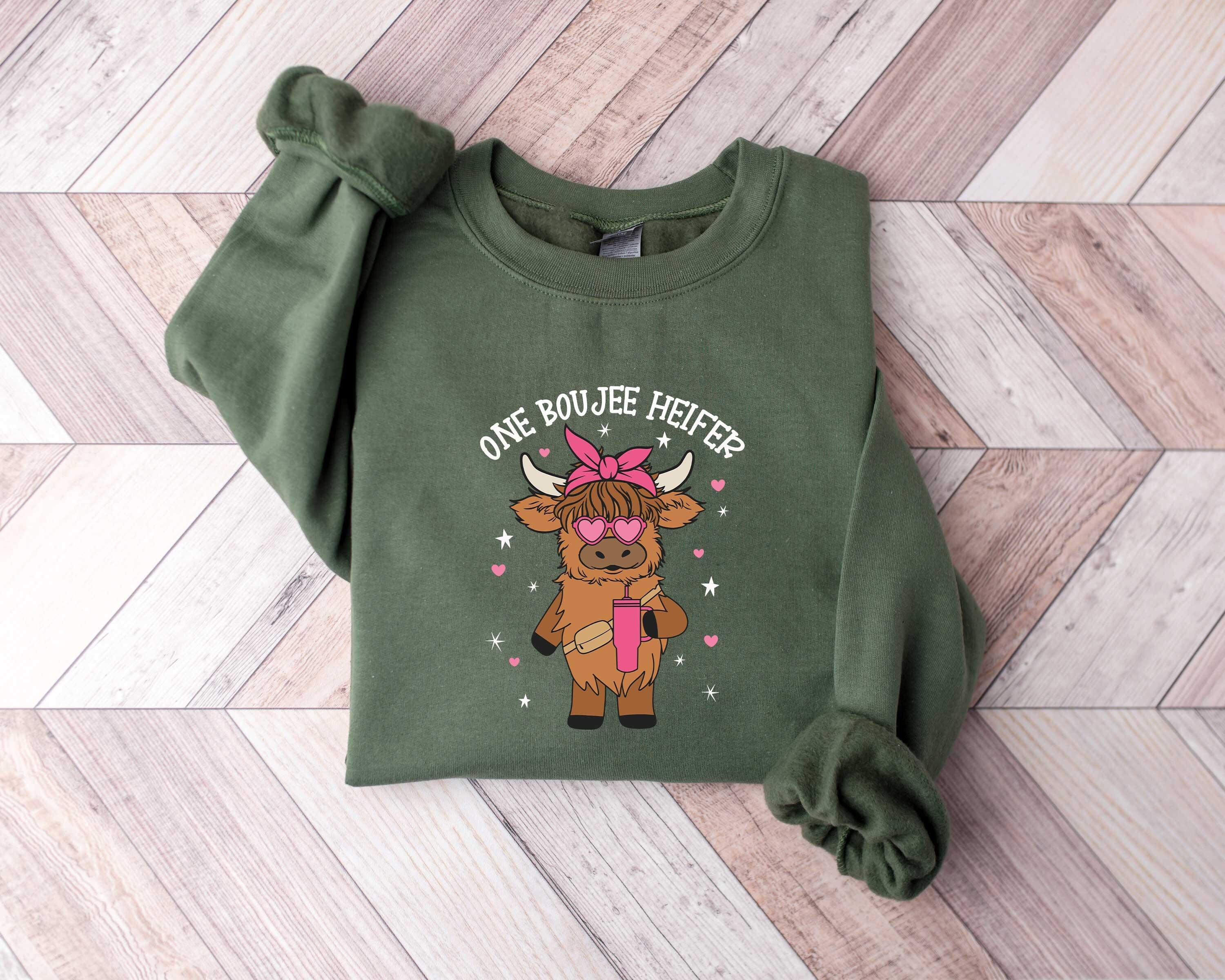 Heifer Valentine Sweatshirt, Highland Cow Valentine Shirt, Valentine Day Western Country Shirt, Valentines Love Sweatshirt