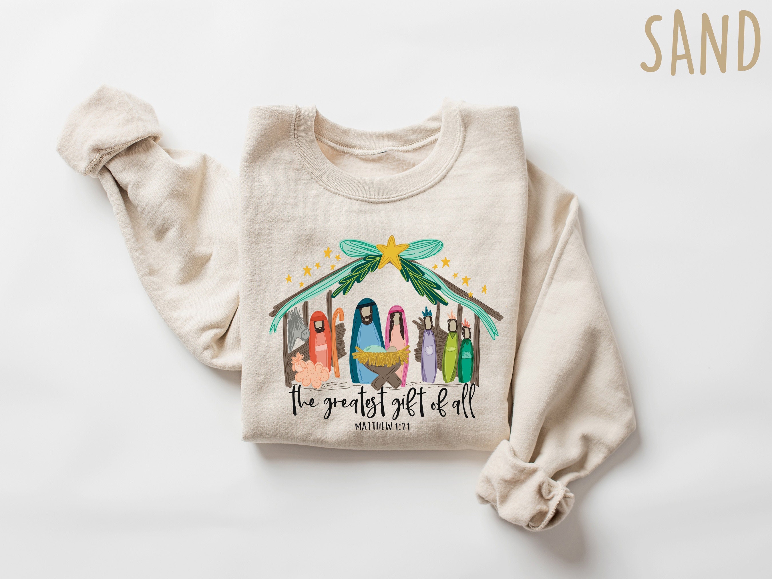Christian Christmas Sweatshirt, Nativity Scene Sweater, Christmas Nativity Shirt, True Story Nativity, Religious Christmas Gifts, Jesus Tee