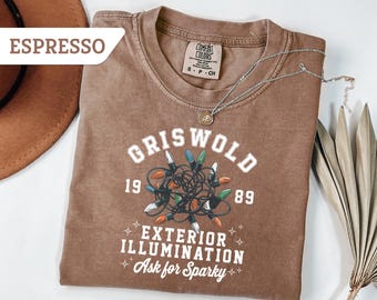 Comfort Colors® Griswold 1989 Exterior Illumination Shirt, Christmas Tree Lighting Shirt, Retro Christmas Tee, Gift For Christmas Season