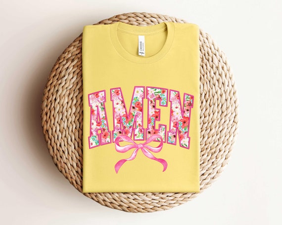 Amen Coquette Bow Shirt, Christian Easter Sweatshirt, Amen Varsity Shirt, Floral Spring Sweater, Jesus Easter T Shirt, Bible Verse Shirt
