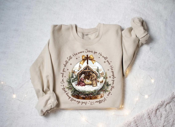 Christian Christmas Sweatshirt, Nativity Scene Sweater, Christmas Nativity Shirt, True Story Nativity, Religious Christmas Gifts, Jesus Tee