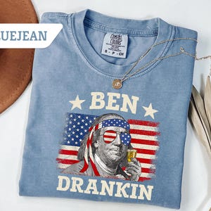 Comfort Colors®Ben Drankin Shirt, Funny 4th of July Shirt, Retro USA Shirt, Funny Fourth of July Shirt, Patriotic Shirt,Independence Day Tee