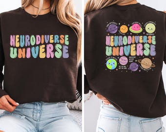 Sudadera del Universo Neurodiverso, Camiseta de Concienciación sobre el Autismo, Sudadera con capucha para profesores de educación especial sobre neurodiversidad espacial, Camiseta de regalo para educación especial, Camiseta sobre autismo