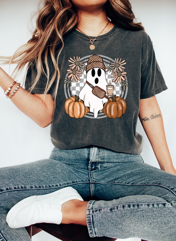 Retro Ghost Shirt, Floral Ghost Halloween Shirt, Flower Halloween Shirt, Cute Ghost Shirt, Retro Fall Shirt, Fall Ghost Shirt