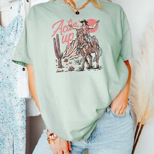 OUMASK T-shirt à Manches Longues Pour Femme, Style Western Cowgirl Vintage, Musique Country, Automne, Randonnée, Voyage, Sweat-shirt, A-BLACK, Petit