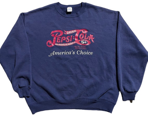 Vintage Pepsi Cola Sweatshirt Mens XL Blue USA - image 2