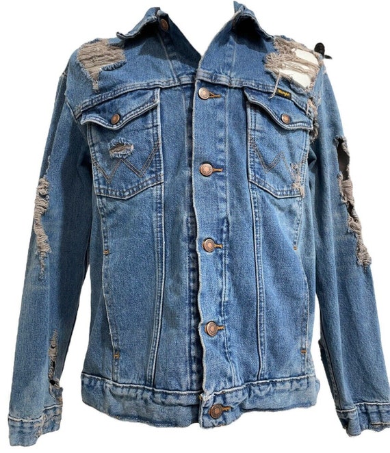 Wrangler Distressed Denim Jacket Vintage (M)