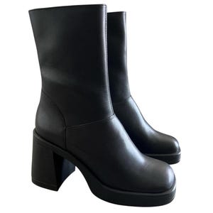 Steve Madden Fantsie Black Leather Boots