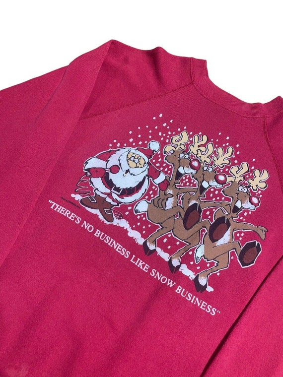 Vintage Merry Christmas Sweatshirt Large USA Wint… - image 8
