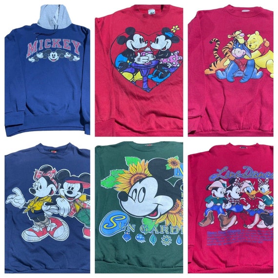 Lot of 6 Large Graphic Cartoon Sweatshirts Vintage - image 1