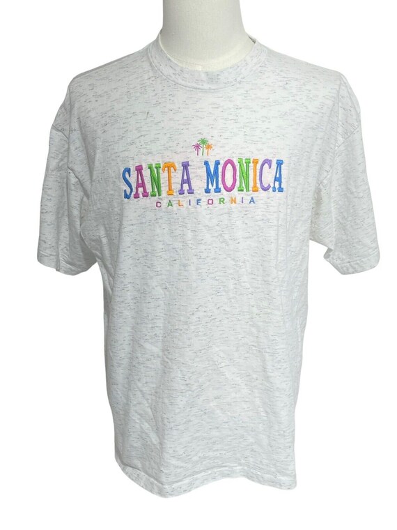 Santa Monica California Embroidered Tshirt Vintage - image 2