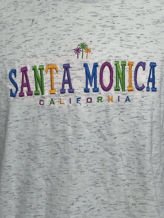 Santa Monica California Embroidered Tshirt Vintage - image 4