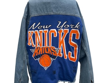 New York Knicks Denim Jacket with Vintage Graphic