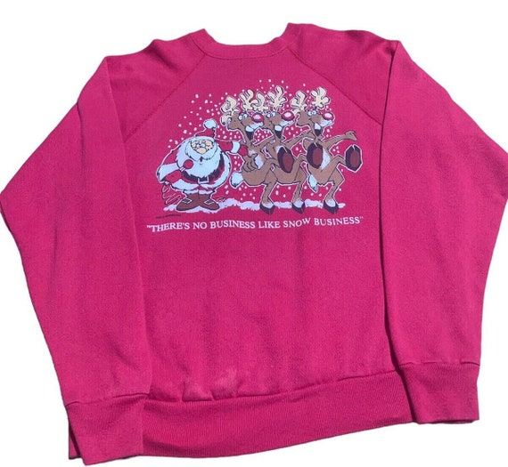 Vintage Merry Christmas Sweatshirt Large USA Wint… - image 4