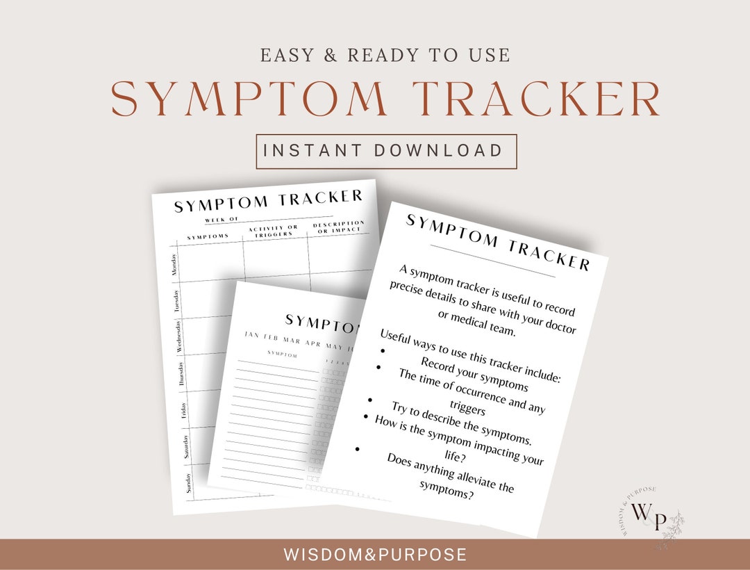 Symptom Tracker Printable Chronic Illness Tracker Printable Tracker - Etsy