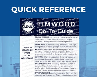 TIMWOOD Quick Reference / DIGITAL DOWNLOAD / Lean Six Sigma