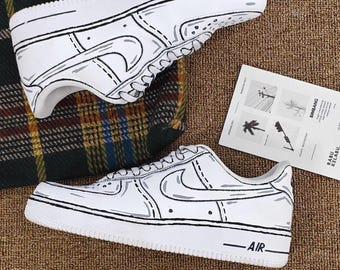 custom sneakers, custom Air Force 1 shoes, handmade,Graffiti