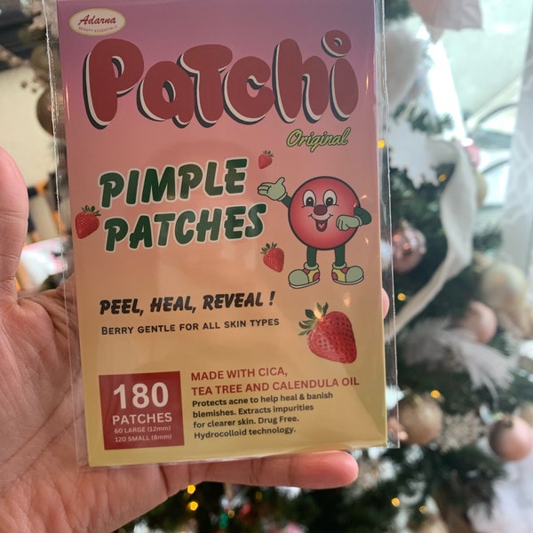 Patchi Acne Pimple Patch 180count Invisible Hydrocolloid Acne Patches with Tea Tree Calendula Cica Essential Oils Vegan and Cruelty FREE