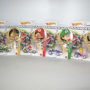 Mario kart Hot wheels collectibles Baby Peach ,Baby Luigi, Baby Mario, and Bowser Jr Super Rare brand new sealed !
